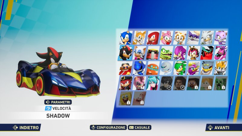 La schermata di selezione dei personaggi mostra un elenco piuttosto nutrito La schermata di selezione dei personaggi mostra un elenco piuttosto nutrito