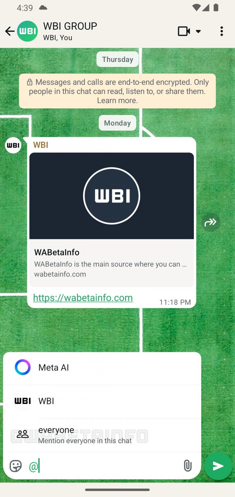 Il nuovo tag 'tutti' - Foto: WABetaInfo Il nuovo tag 'tutti' - Foto: WABetaInfo