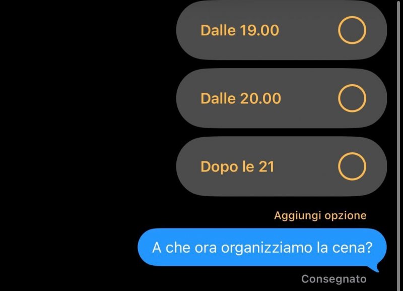 Si possono aggiungere più opzioni