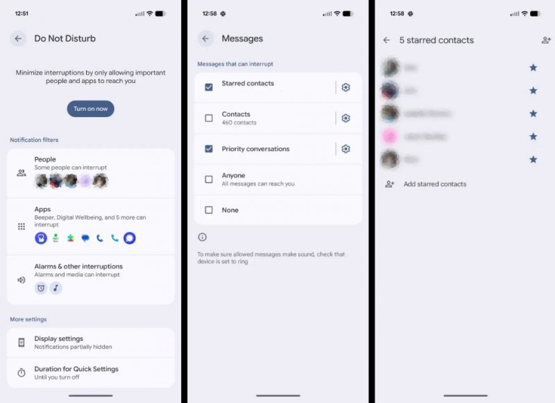 Come aggiungere eccezioni nella modalità Non disturbare (Fonte: 9to5Google)