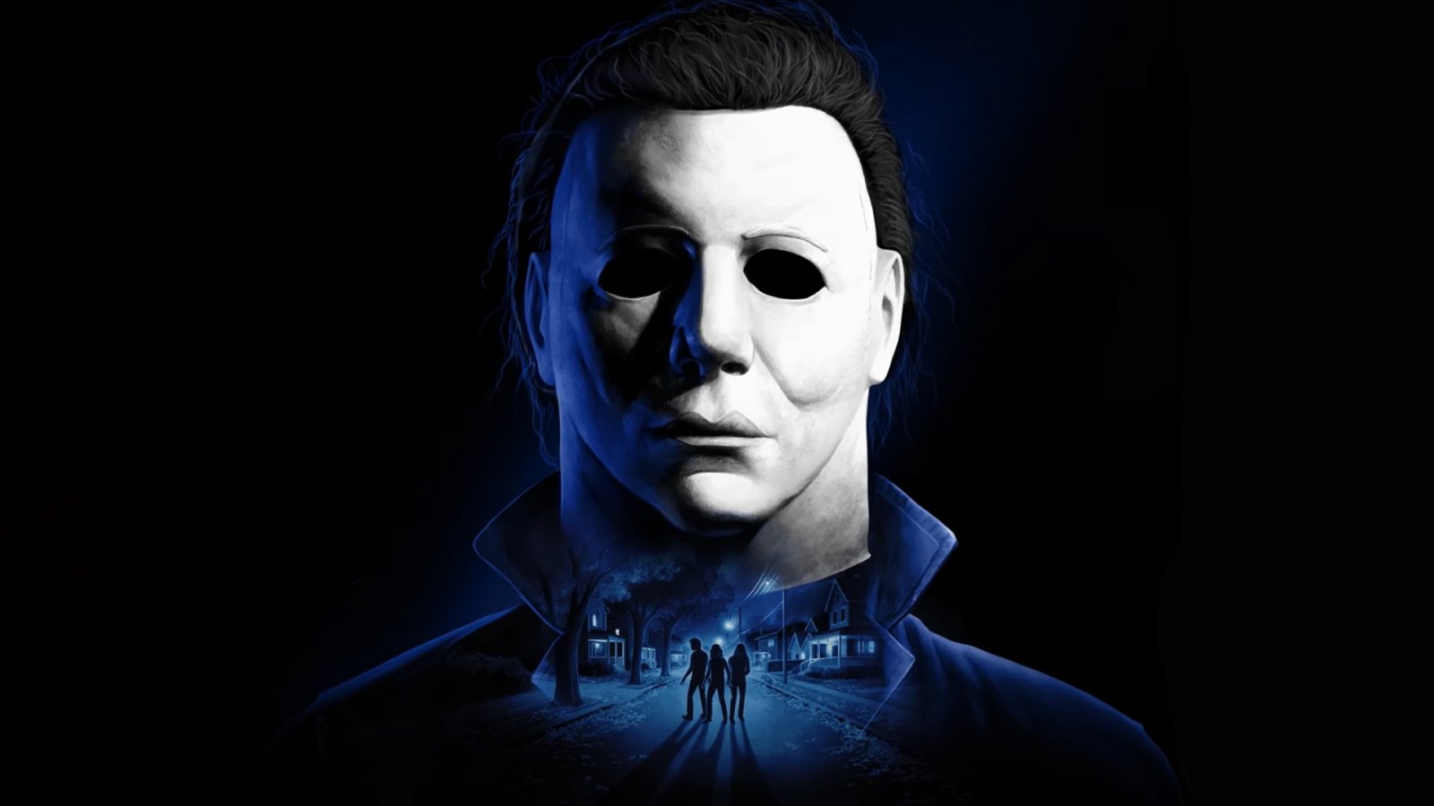 L'inquietante maschera di Michael Myers nell'artwork di Halloween