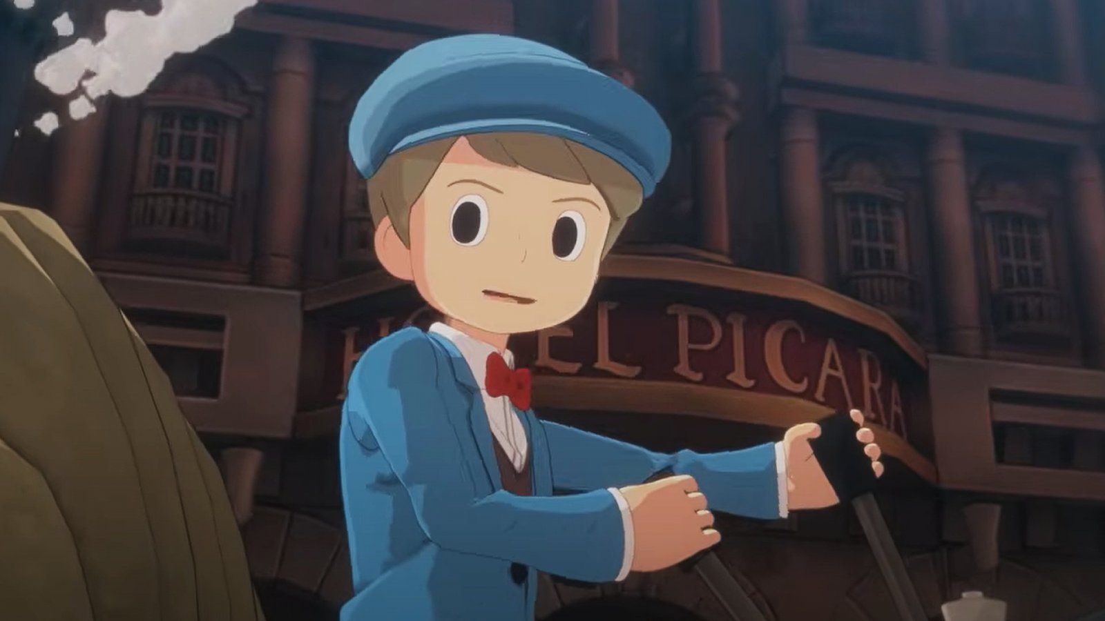 Il fedele Luke ne Il Professor Layton e il Nuovo Mondo a Vapore