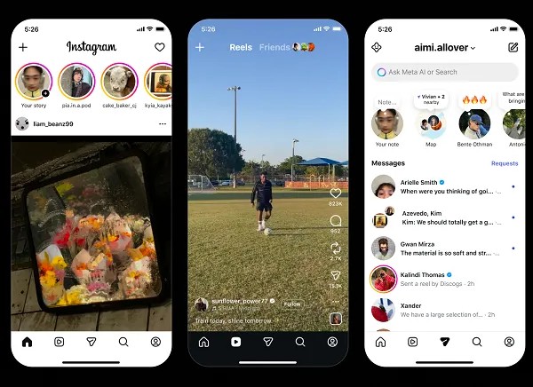 Nuova interfaccia Instagram