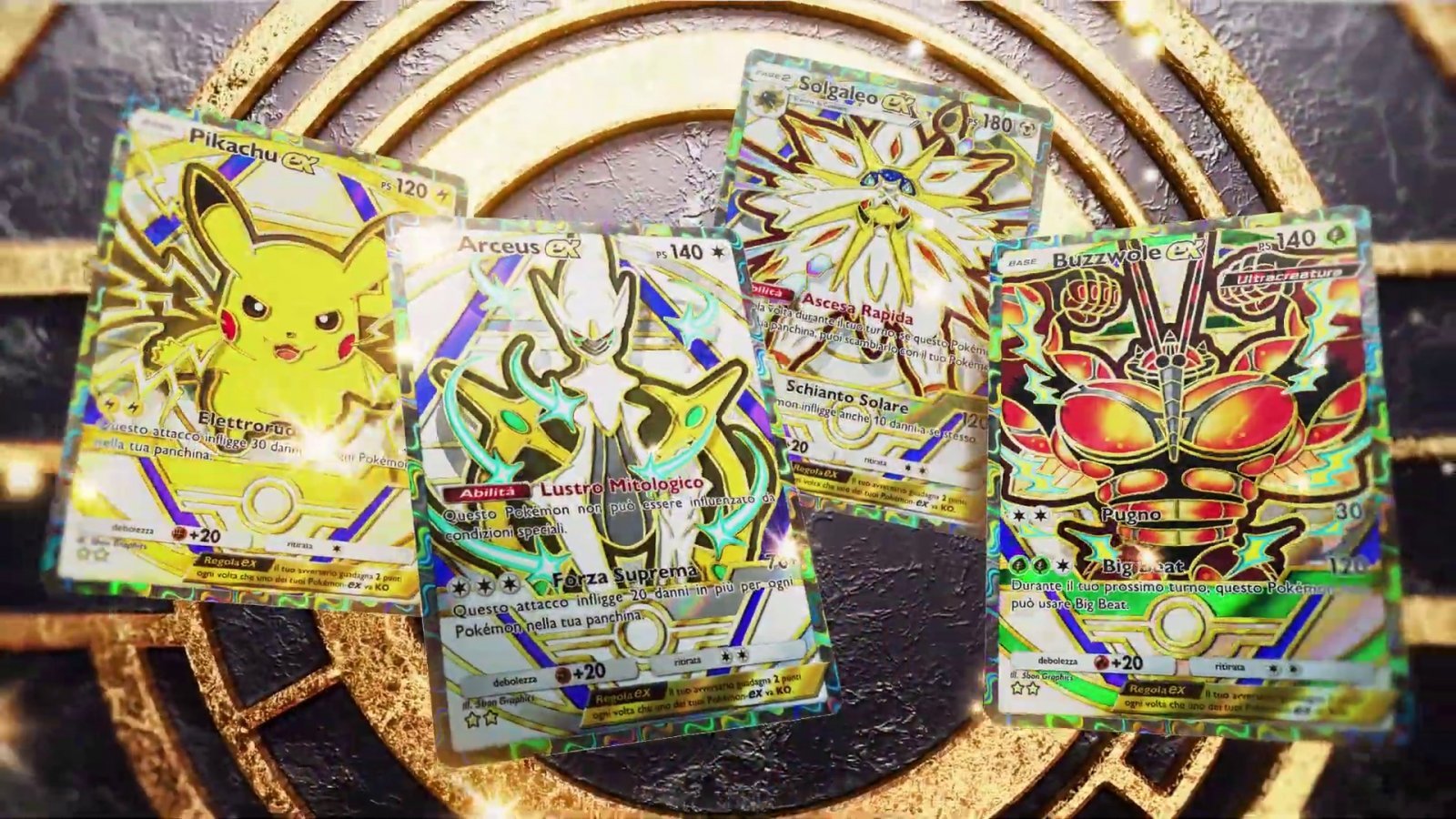 Quattro carte di GCC Pokémon Pocket