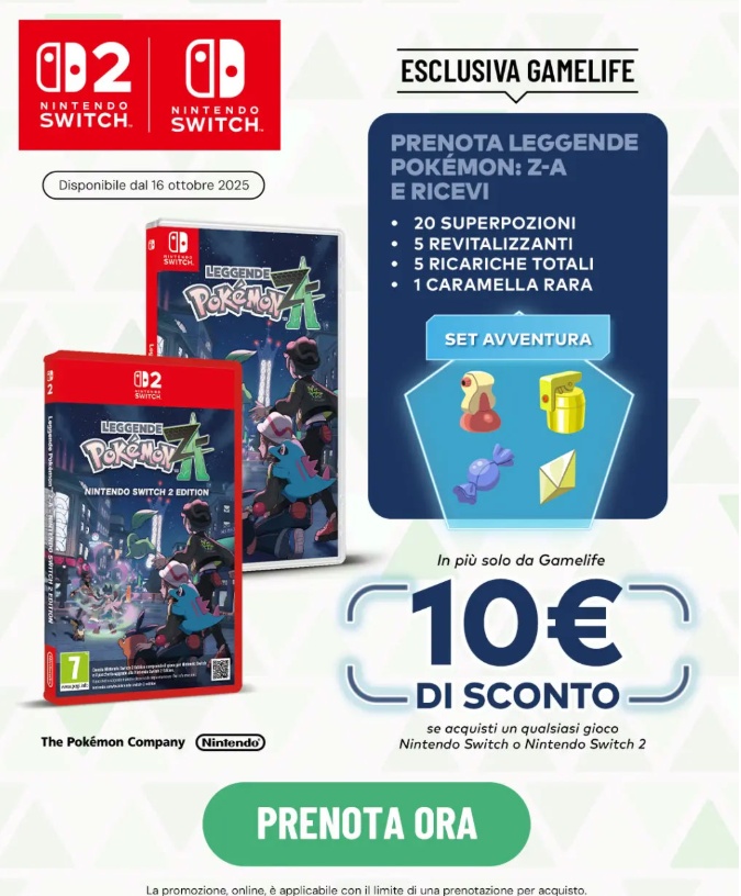 La locandina della promozione di gamelife per Leggende Pokémon Z-A