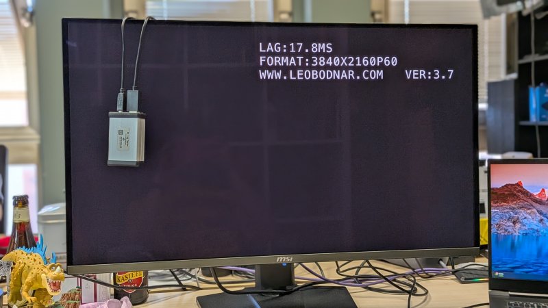 Il test dell'input lag Leo Bodnar a 2160p e 60 Hz