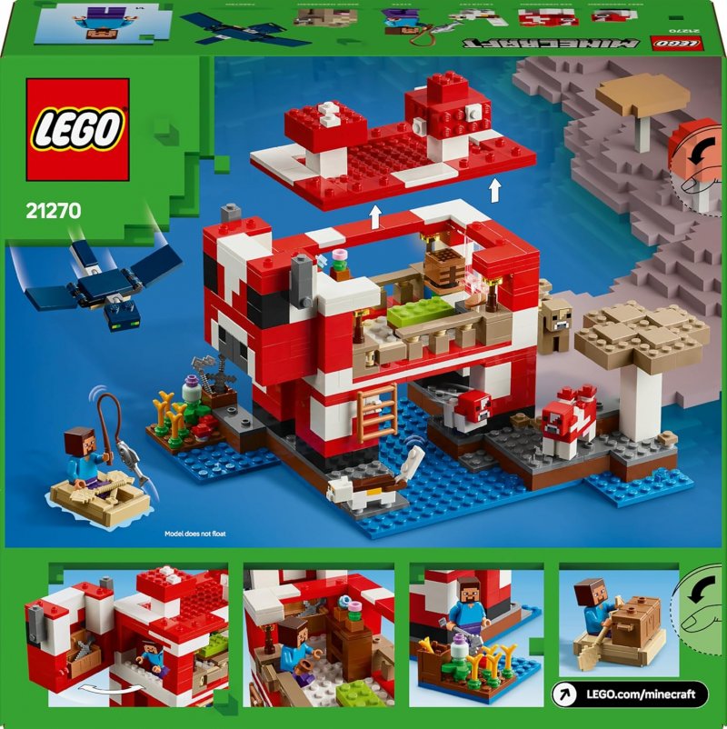 Il set LEGO Minecraft della Casa del Mooshroom Il set LEGO Minecraft della Casa del Mooshroom