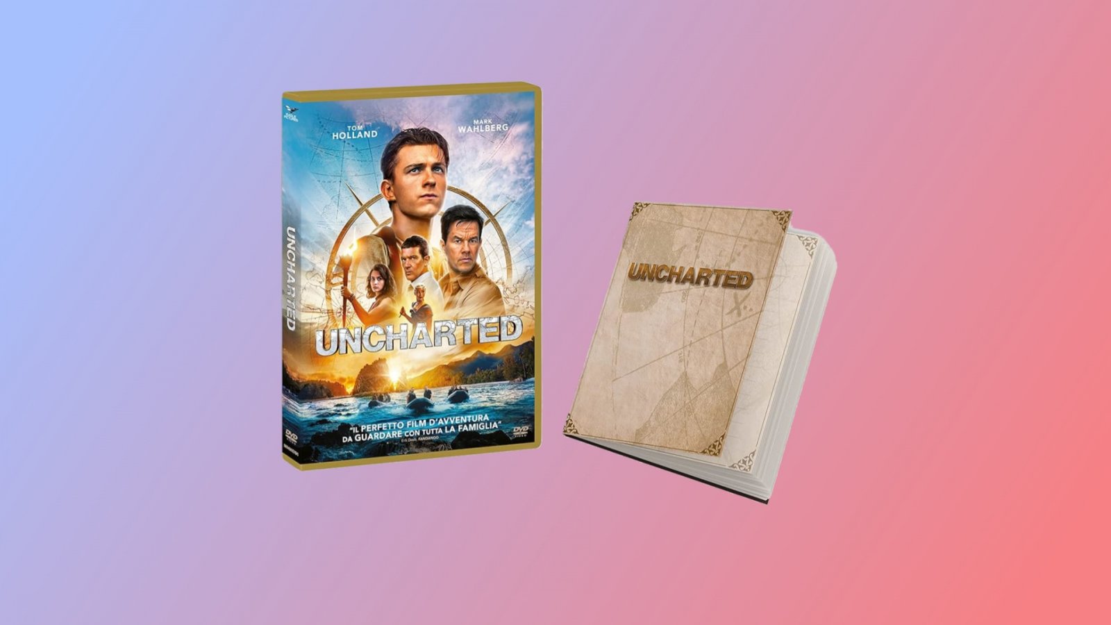 Il DVD di Uncharted e il Blocco note