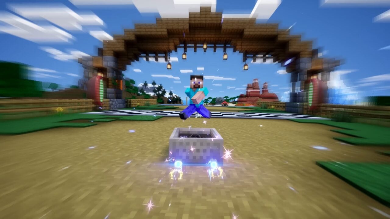 Minecraft in Sonic Racing: CrossWorlds