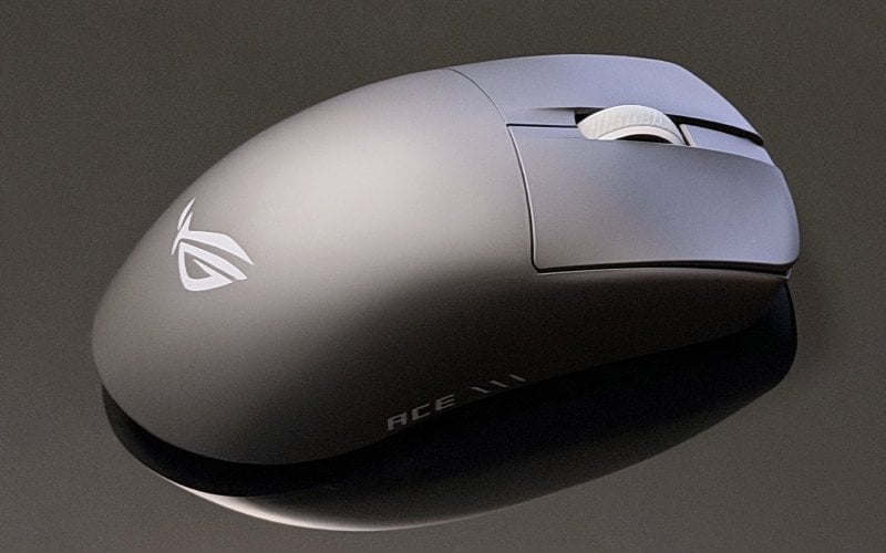 L'ASUS ROG Harpe 2 Ace visto dal lato destro L'ASUS ROG Harpe 2 Ace visto dal lato destro