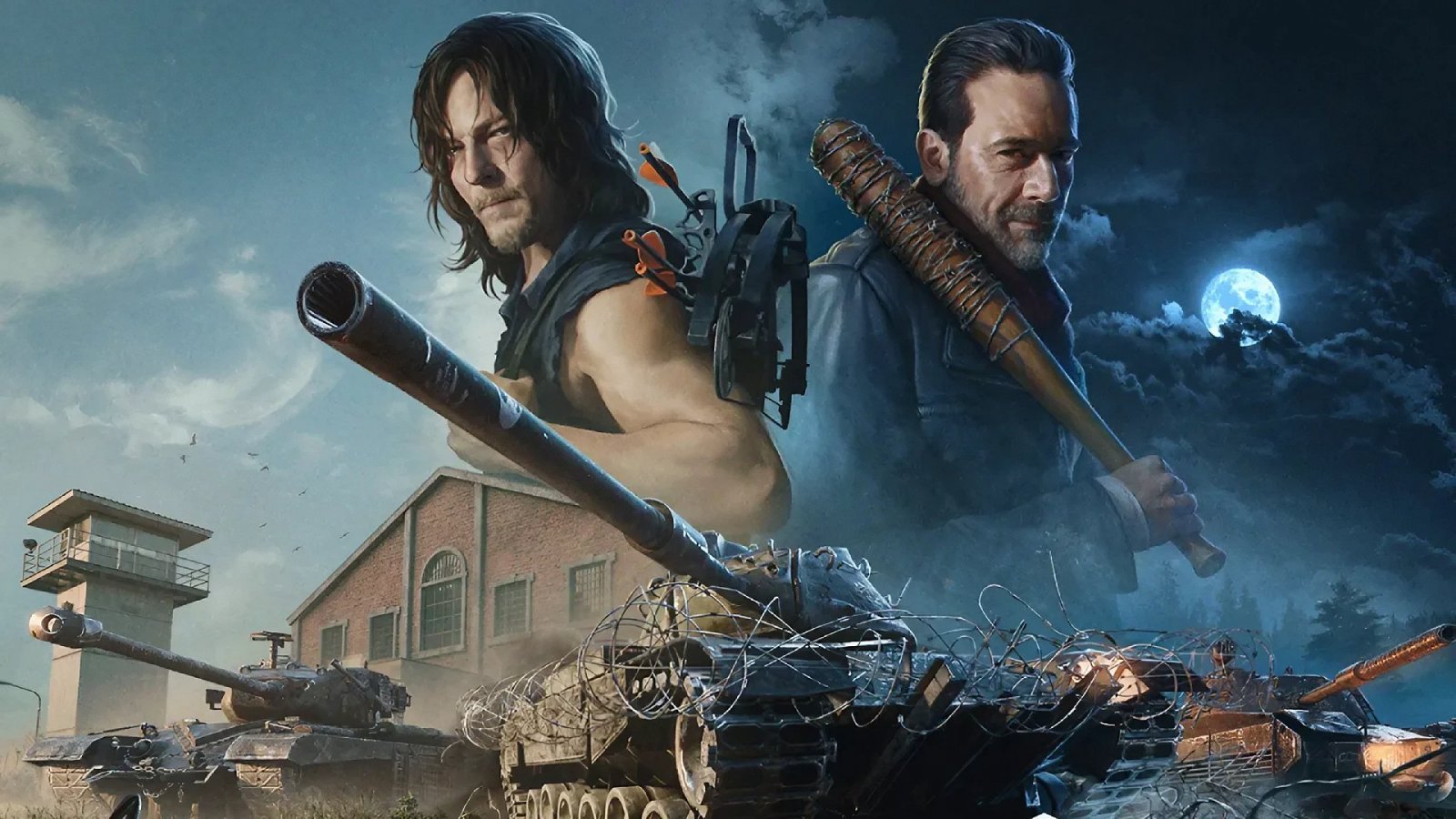 Daryl e Negan nell'artwork della collaborazione con World of Tanks Blitz