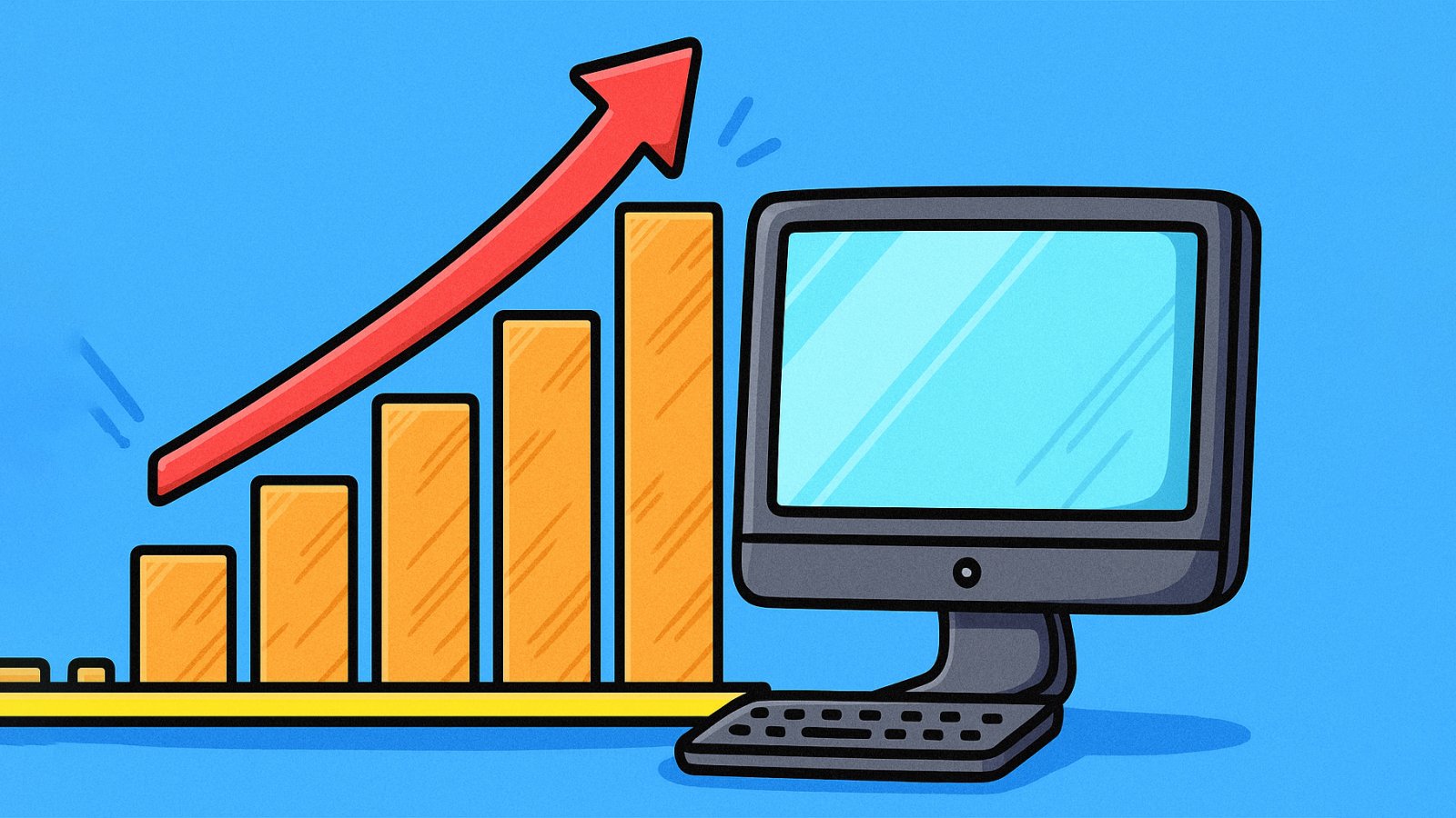 Rappresentazione della crescita del mercato PC generata dall'IA
