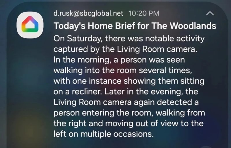 Il recap di Google Home Brief (Fonte: Reddit)