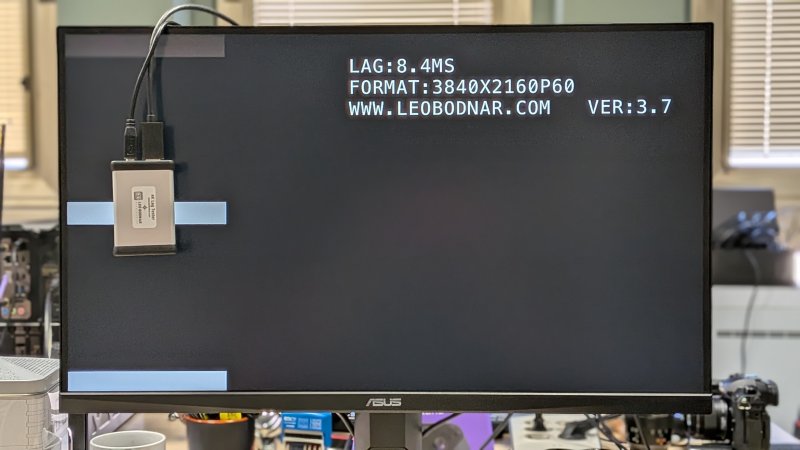 Il risultato del test Leo Bodnar con risoluzione 4K (in downscaling) e 60 FPS Il risultato del test Leo Bodnar con risoluzione 4K (in downscaling) e 60 FPS