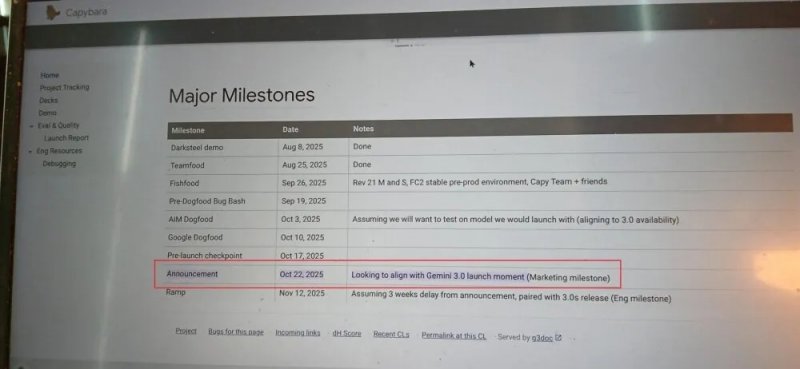La data relativa all'annuncio di Gemini 3.0
