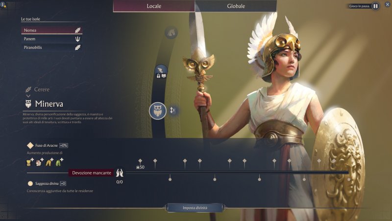 Le diverse divinità presenti in Anno 117: Pax Romana offrono benefici di diverso tipo e livello