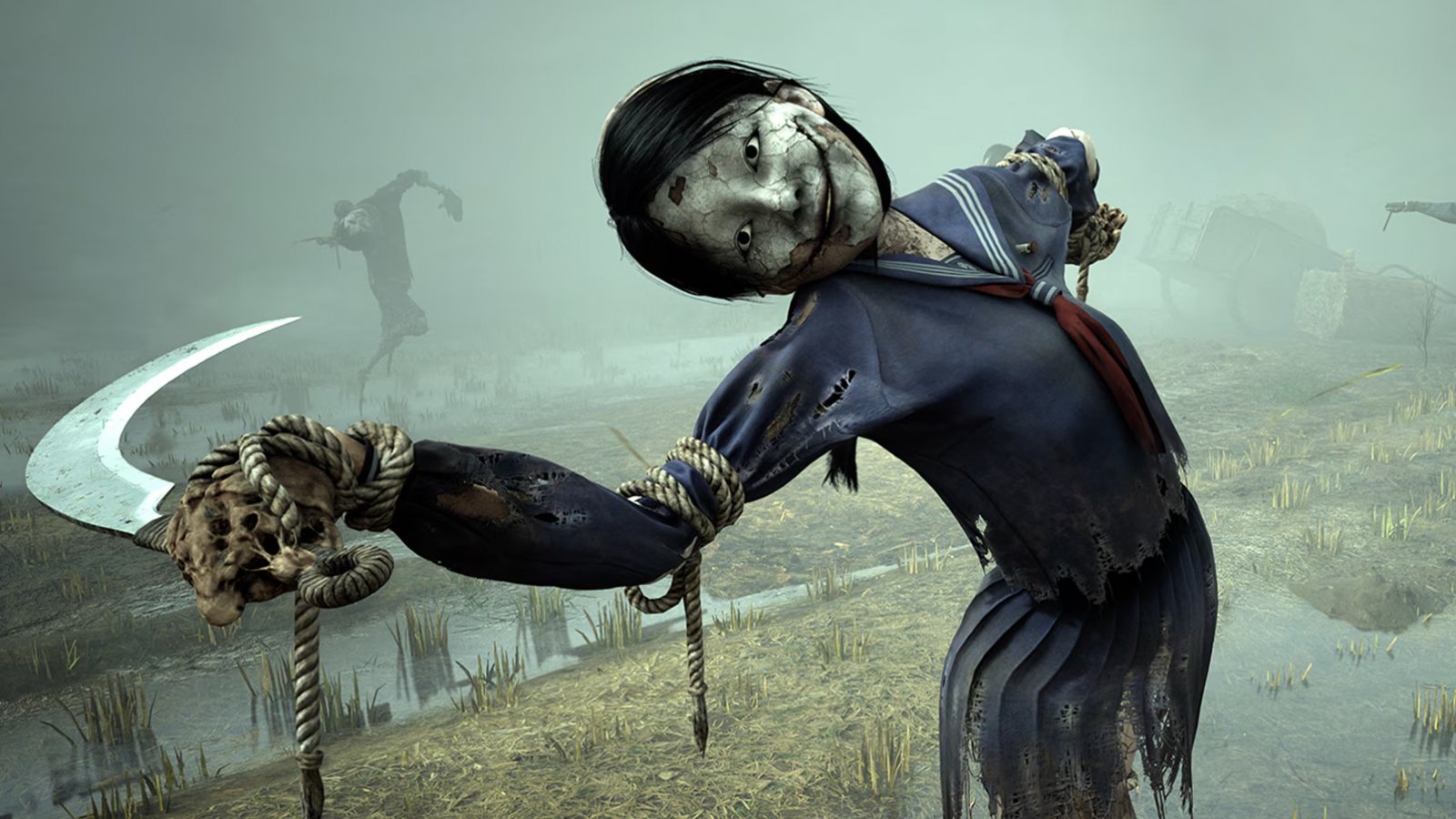 Un mostro spaventapasseri con una falce in mano di Silent Hill f