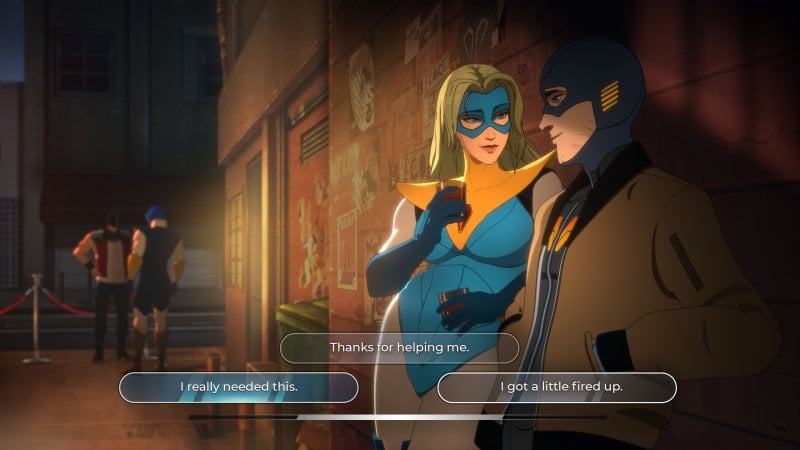 Un dialogo tra Blonde Blazer e Mecha Man