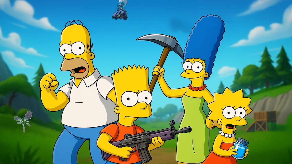 La famiglia Simpson pronta alla Battaglia Reale di Fortnite