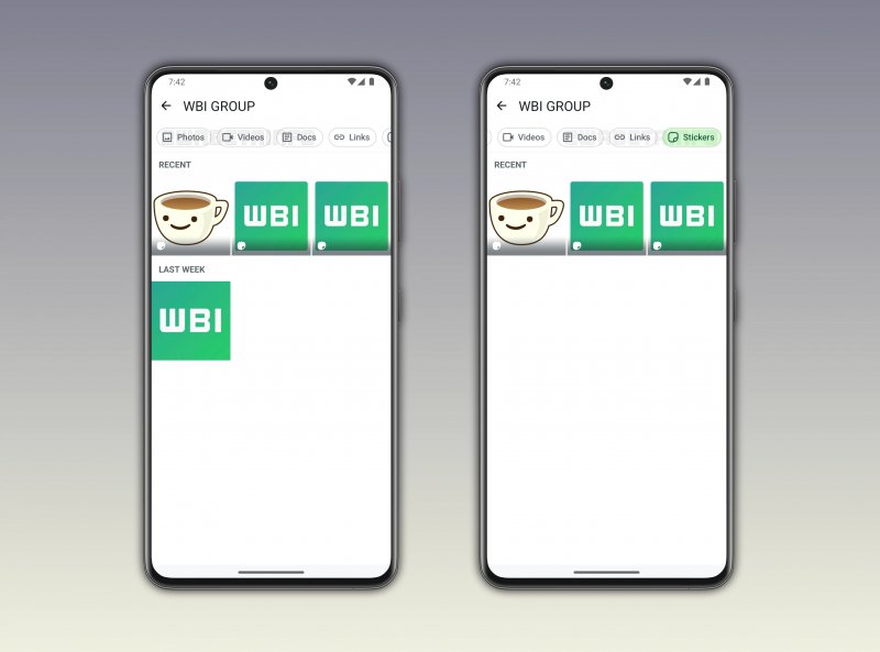 Nuovo filtro dedicato agli stickers / Fonte: WABetaInfo