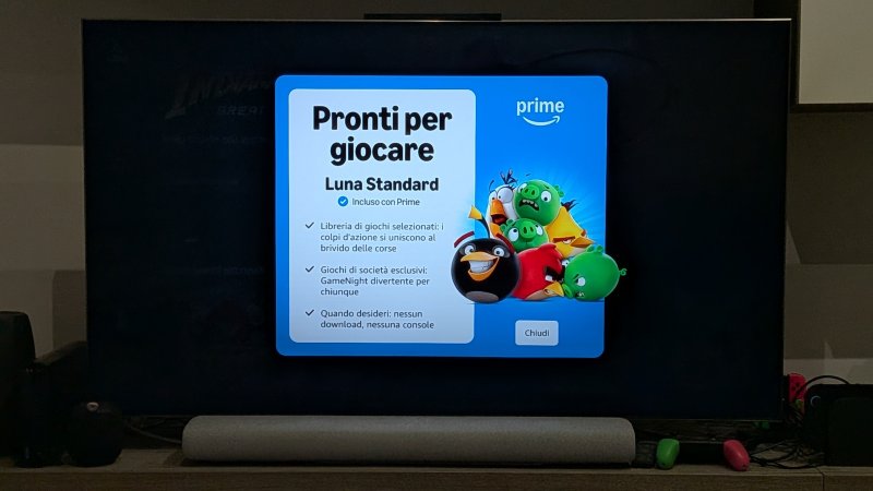 La schermata che introduce l'aggiornamento di Amazon Luna su TV Samsung La schermata che introduce l'aggiornamento di Amazon Luna su TV Samsung