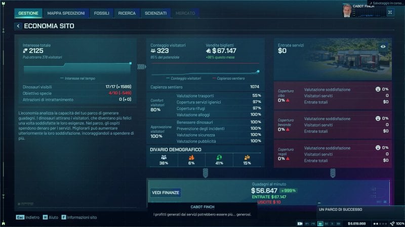 La gestione del parco di Jurassic World Evolution 3 è tutta in questa semplice schermata La gestione del parco di Jurassic World Evolution 3 è tutta in questa semplice schermata