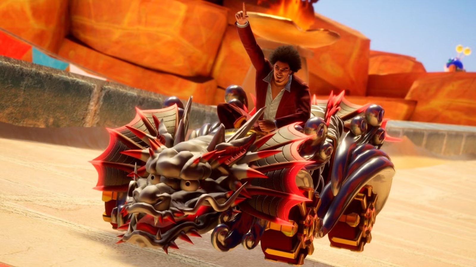 Ichiban Kasuga di Like a Dragon in Sonic Racing: CrossWorlds