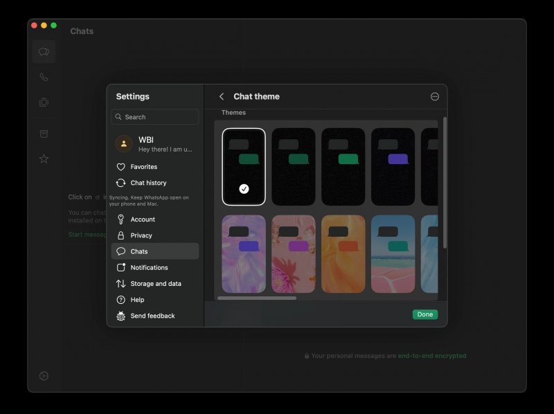 WhatsApp: introduzione dei temi su Mac | Fonte: WABetaInfo