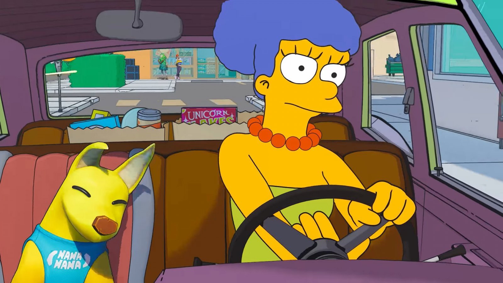 Marge nella 'sigla' dei Simpson ricreata in Fortnite