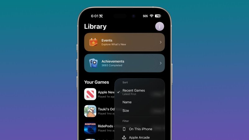 Filtri per l'app Giochi