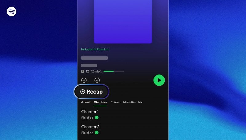 Spotify ha una nuova funziona recap IA per gli audiolibri