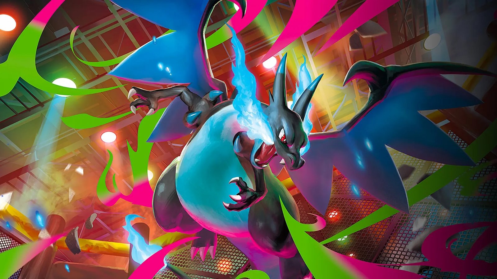 Mega Charizard X nell'espansione del GCC Pokémon Megaevoluzione Fiamme Spettrali