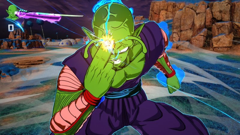 Piccolo si prepara a lanciare il suo micidiale Makankosappo in Dragon Ball: Sparking! Zero