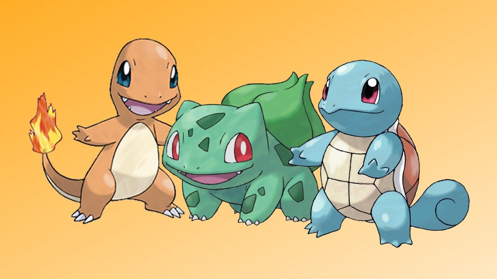 Charmander, Bulbasaur e Squirtle