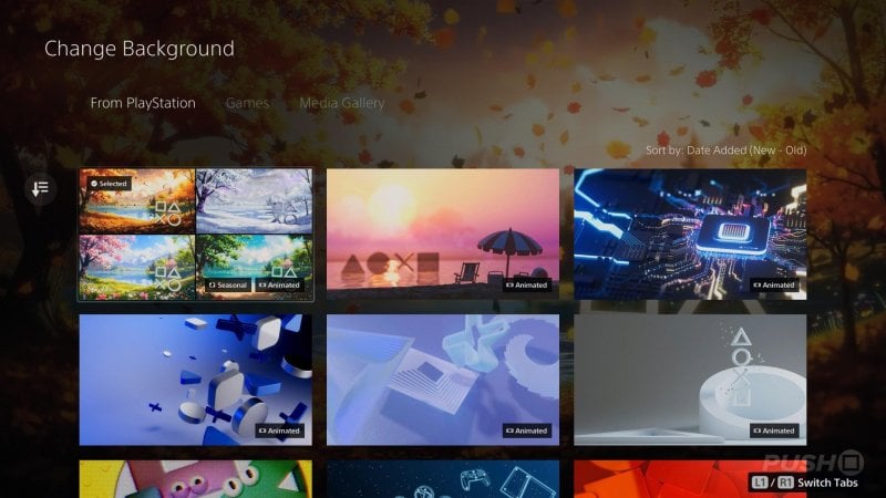 Il nuovo sfondo stagionale di PS5