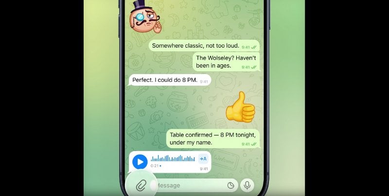 Liquid Glass su Telegram
