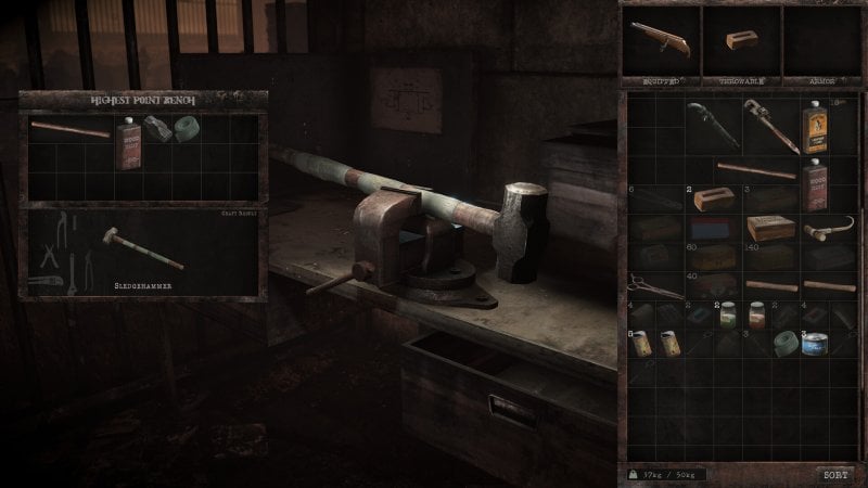 Il banco da lavoro permette di creare armi e oggetti, ma a volte non funziona per colpa di un bug