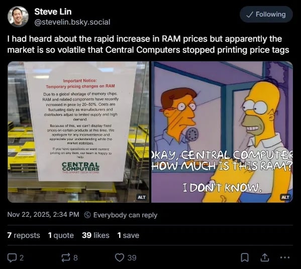 L'immagine condivisa da Steve Lin