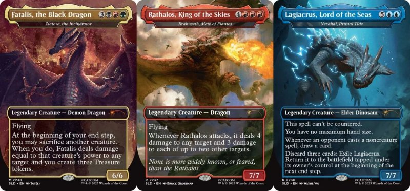 Le carte di Fatalis, Rathalos e Lagiacrus di Magic: The Gathering