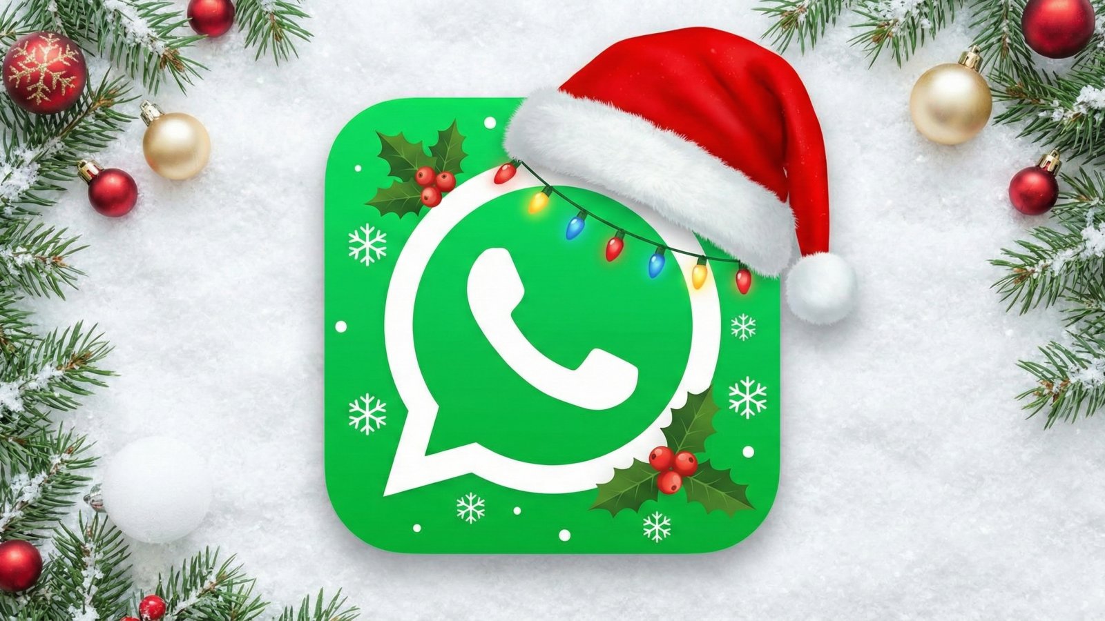 Logo WhatsApp natalizio