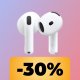 Gli auricolari AirPods 4 con cancellazione attiva del rumore sono in sconto al minimo storico su Amazon