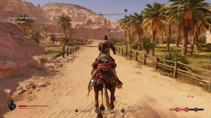 Basim cavalca fra le oasi di Assassin's Creed Mirage: Valley of Memory