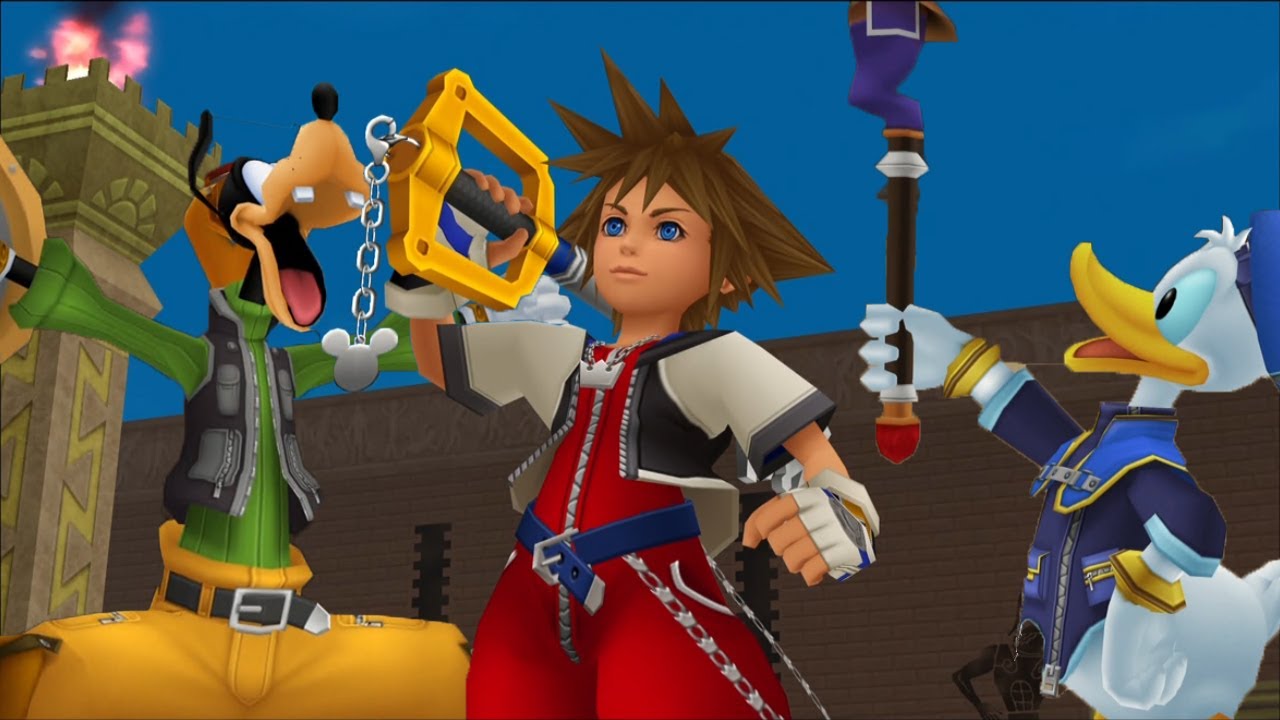 Sora, Paperino e Pippo in Kingdom hearts 1
