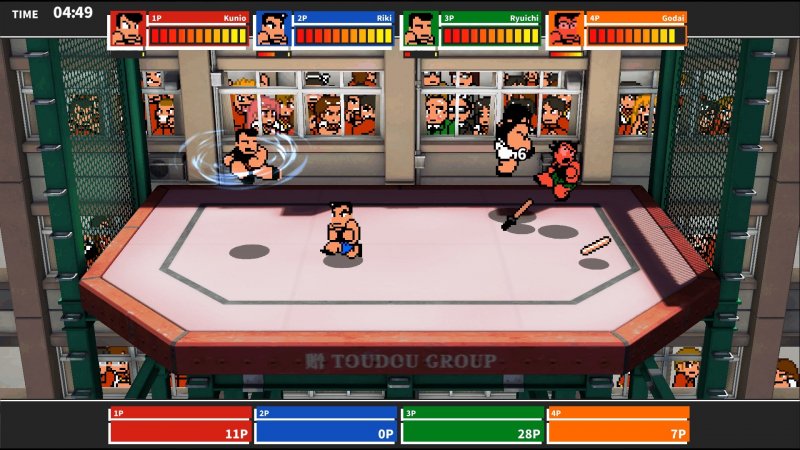 Un'arena di combattimento di River City Melee Mach