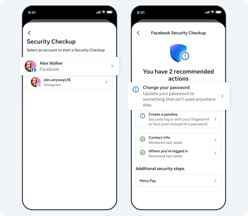 Nuovi step di sicurezza suggeriti da Meta
