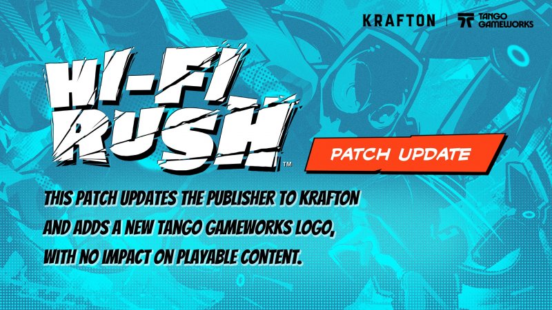 La grafica dell'annuncio della patch, con il nuovo logo di Tango Gameworks