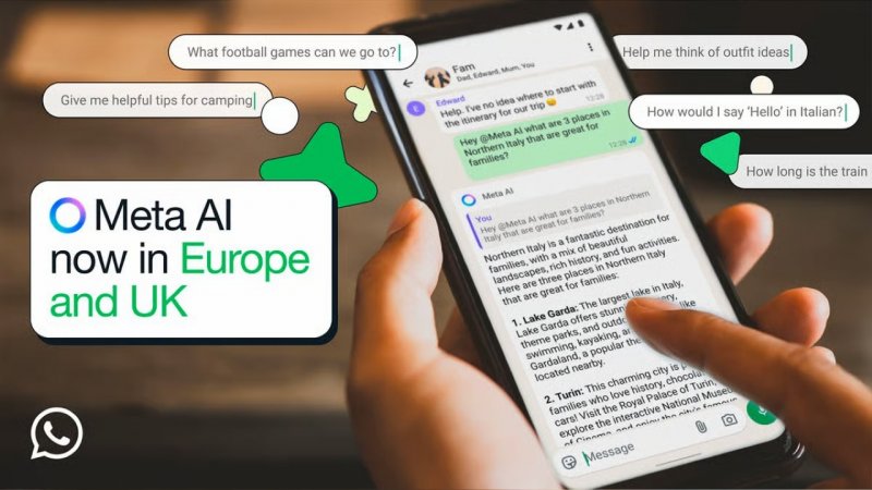 L'immagine con cui Meta presentava l'arrivo di Meta AI su WhatsApp