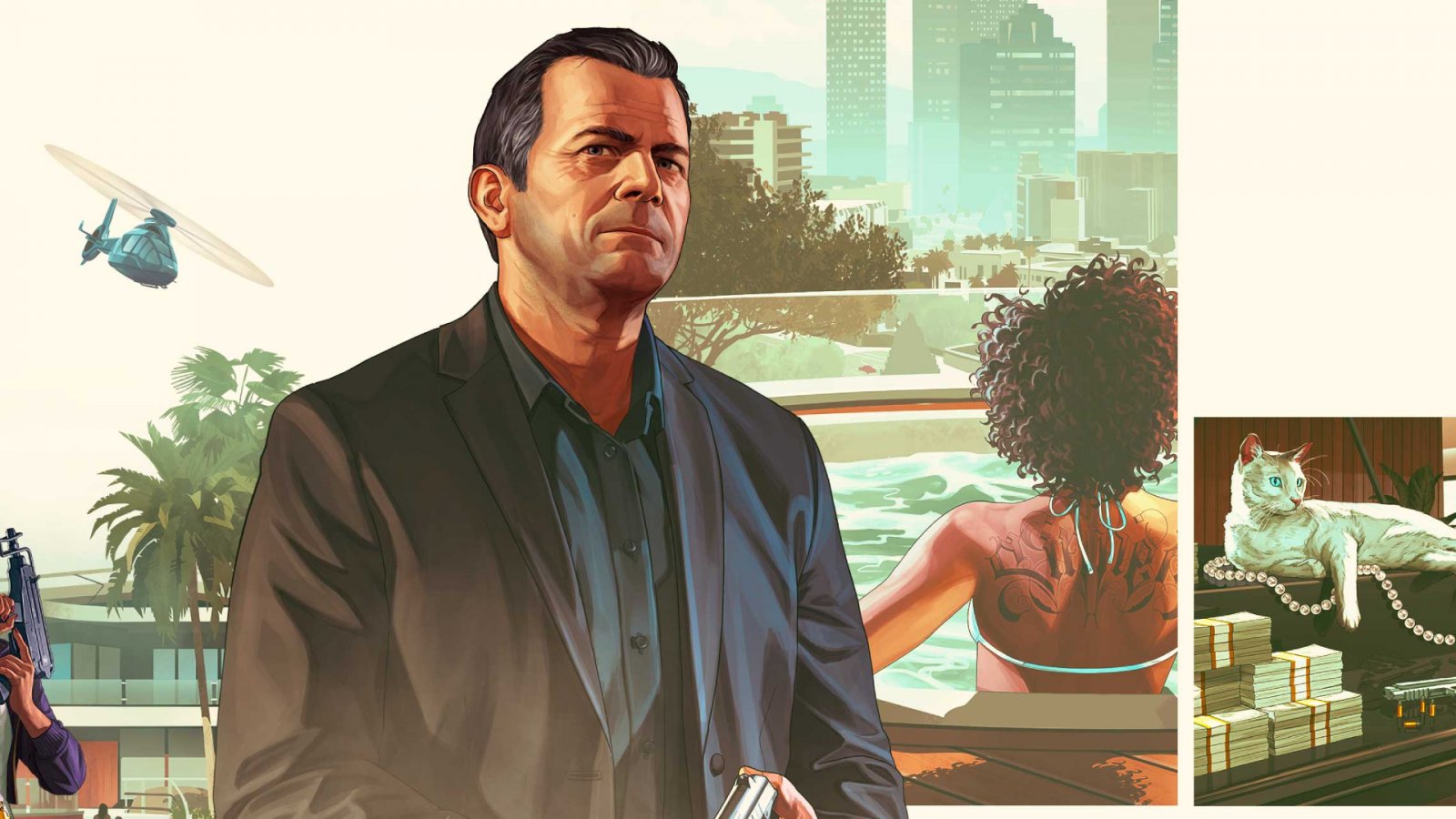 Michael De Santa in un artwork di GTA Online