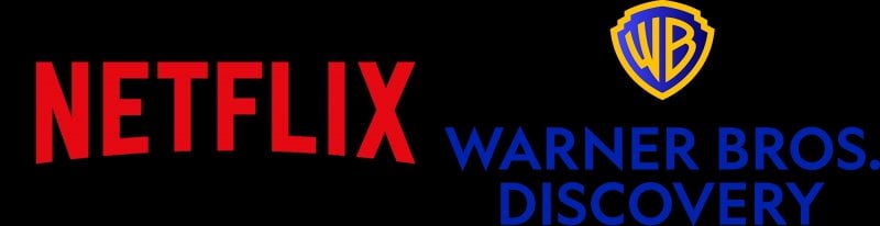 I loghi di Netflix e Warner Bros. Discovery