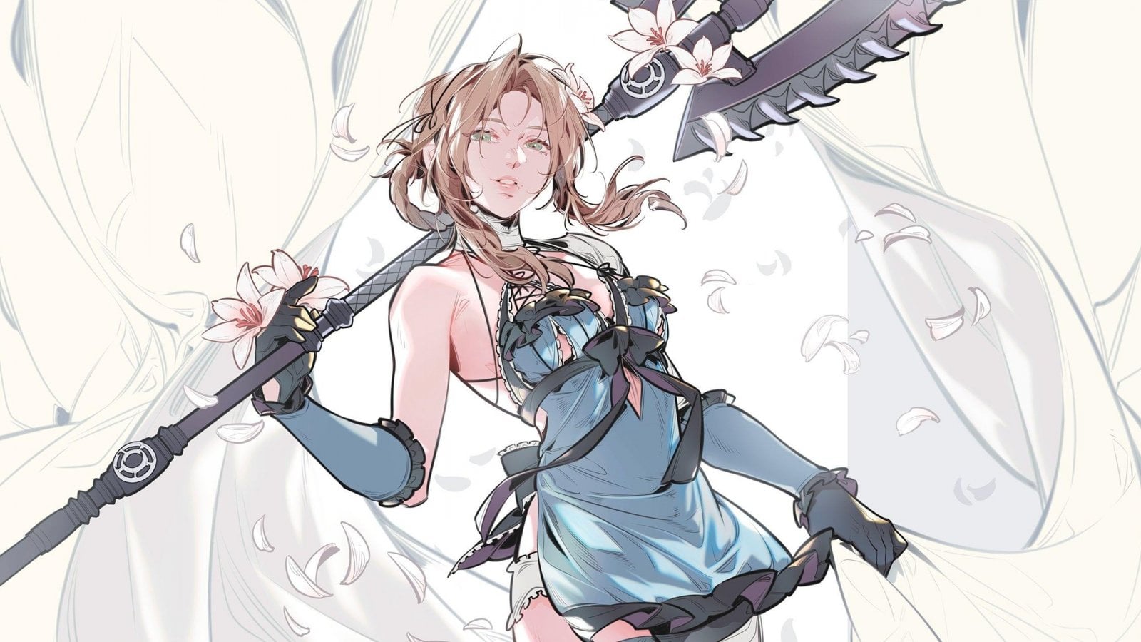 Aerith col costume di Kaine in Final Fantasy 7 Ever Crisis